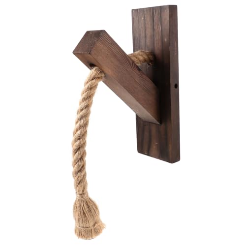 Ciieeo Decoración Luces Colgantes Con Cuerda Lamparas Apliques De Pared Con Soporte De Madera Lámparas De Pared De La Casa De Campo Lampara De Arte Cuerda De Hierro Forjado