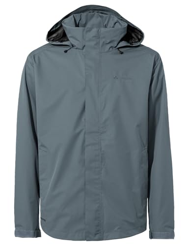 VAUDE Escape Light Regenjacke Herren wasserdicht – Leichte 2-Lagen Jacke mit verstaubarer Kapuze, winddicht und atmungsaktiv - heron uni, L