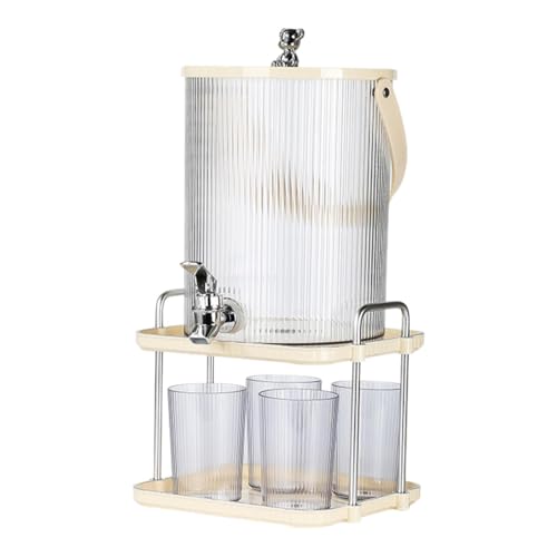 Distributeur de boissons 5L avec robinet et support en bois stable - 2