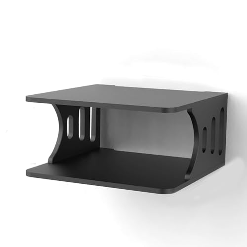Image of Set Top Box Stand Wall Shelf & WiFi Modem Display Rack for Living Room (Full Brown)