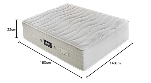 Pikolin B-BED HOTEL CM11043 Spring Mattress Normablock 32cm Deep, Hotel-Quality Comfort, Orthopaedic Support, Medium Firm, Soft Pillow Top, Hypoallergenic & Breathable (140 x 180 cm)