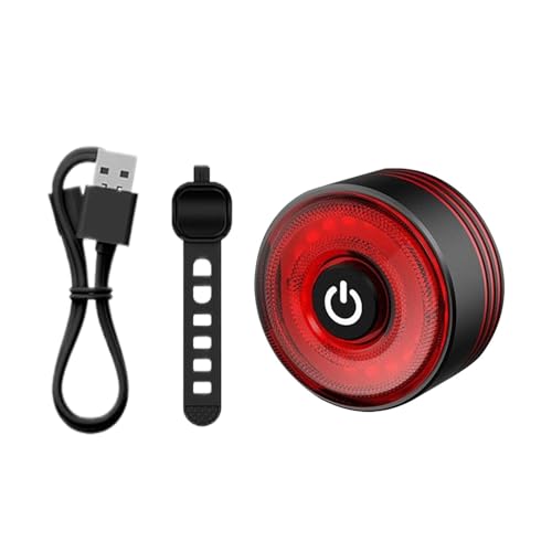 Bomefoi Luz Trasera Trasera de Bicicleta de Tierra, luz Trasera de Bicicleta,USB Recargable Sensor Auto Bikes Bikes Light - Accesorios de Advertencia de Frenos, Equipo de Ciclismo Impermeable para