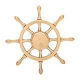 OSALADI Volante De Latón Rueda De Barco Remo De Estilo Mediterráneo Buena Suerte En Casa Volante De Playa Figura Náutica De Remo Antigua Rueda De Barco Adorno De Timón De Playa Columna