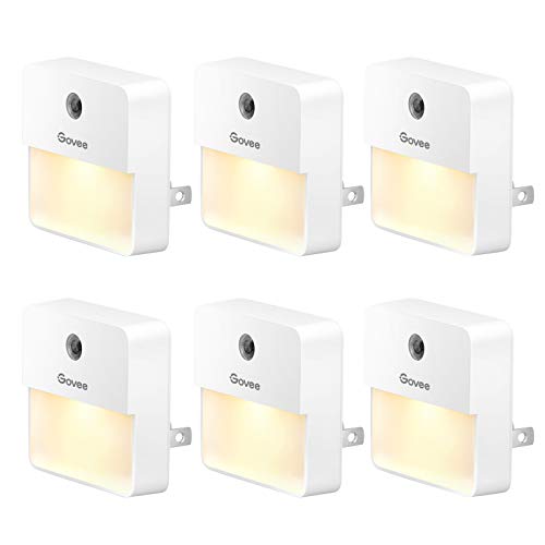 Govee-Dusk-to-Dawn-Night-Light-Plug-in-Soft-Warm-White-LED-Night-Light-for-Bathroom-Bedroom-Hallway-Kitchen-Stairs-Energy-Efficient-Glare-Free-Compact-6-Pack 31Mlslq3ZUL