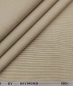 Image of Raymond 100% Cotton Fabric (All Weather Fabric, Unstitched Premium Fabric, Solid, Less Wrinkles) (Beige, 1.7 Meters for Shirt)