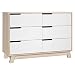 Babyletto Hudson 6-Drawer Assembled Double Dresser, Washed Natural / White