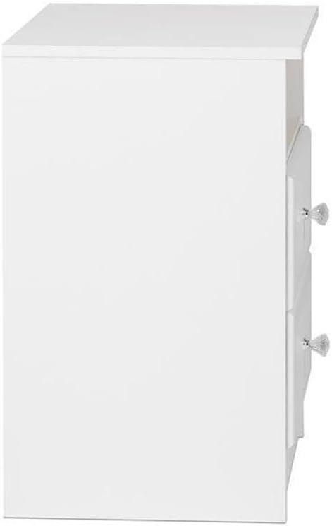 (crystalwhite) - Prepac Astrid 2-Drawer Nightstand, Crystal White