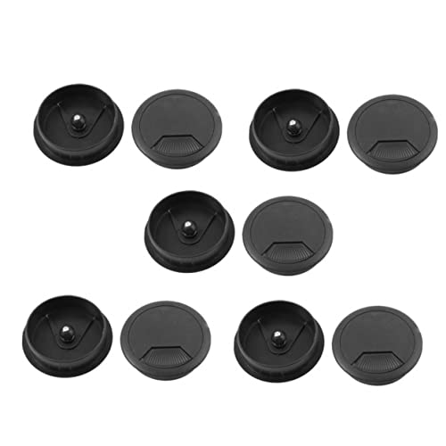 Set de 10 Tapones para Agujeros de Cables para Escritorio, Cubierta de Orificio de Cable, Gestión de Cables Bajo Escritorio, Negro