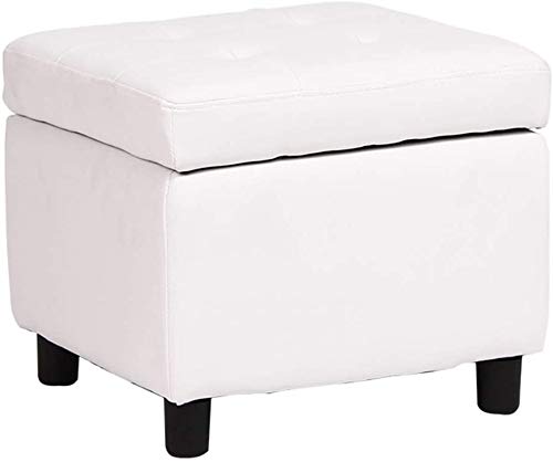 Pouf de salon en cuir blanc pour s'installer autour de la table basse