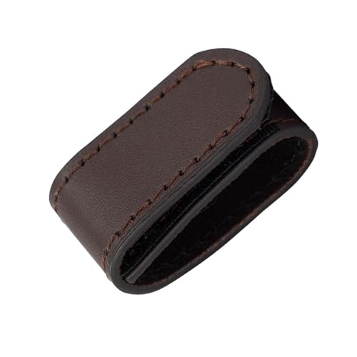 TACNEX Genuine Leather Belt Keeper 1 3/8 - 1 1/2 Wide Mens Dress/EDC/Tool Belt Loop Stays Strap Tag End Holder Retainer Band Accessories Brown 1PCS