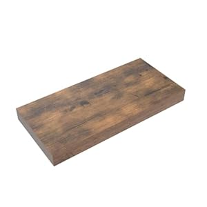 QEEIG Floating Shelves for Wall Bathroom Shelf Bedroom Kitchen Farmhouse Small Book Shelf 16 inch Set of 3, Rustic Brown (015-BN3) QEEIG Floating Shelves for Wall Bathroom Shelf Bedroom Kitchen Farmhouse Small Book Shelf 16 inch Set of 3 Rustic Brown 015 BN3