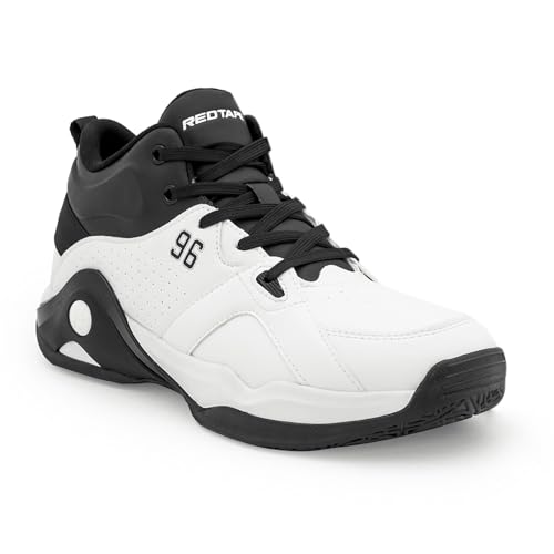 Image of Red Tape Men's Sneakers Black White Pu Round Toe Lace-Up Flexible Support
