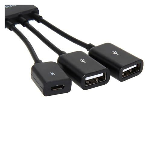 Adaptador micro USB OTG 3 en 1 con doble puerto USB 2.0 para móviles 5