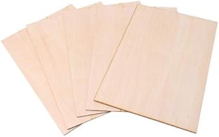 Homeswitch 300x200x2mm Rectangle Unfinished Craft DIY Basswood Wooden Sheets for DIY Building Model Parts Pack of 5