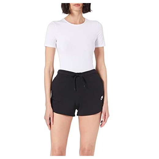 NIKE CJ2158-010 W NSW ESSNTL Short FT HR Shorts Womens Black/White S
