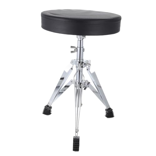 Tabouret de batterie réglable noir assise rembourrée en alliage