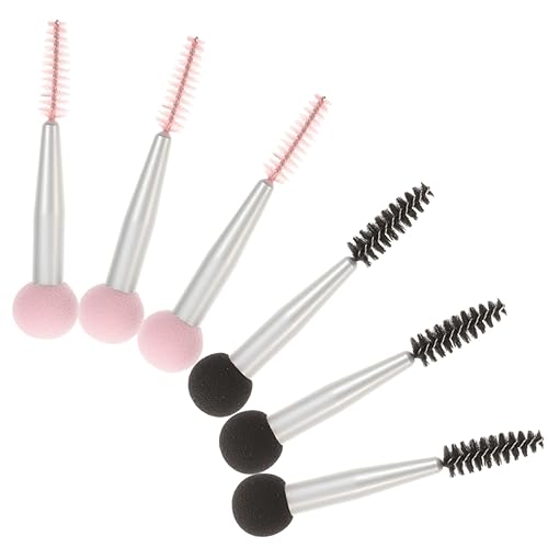 PACKOVE 6Pcs Double Head Makeup Brush with Eyebrow and Eyelash Applicators Versatile Sponge Makeup Tools for and Professional and Sponges