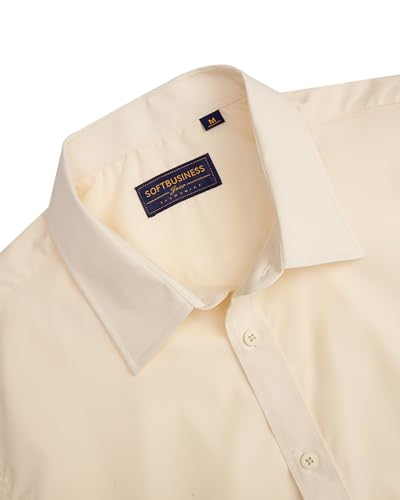 Image of J.VER Men's Short Sleeve Dress Shirts Stretch Stain Shield Casual Button Down Shirts Solid Formal Shirt