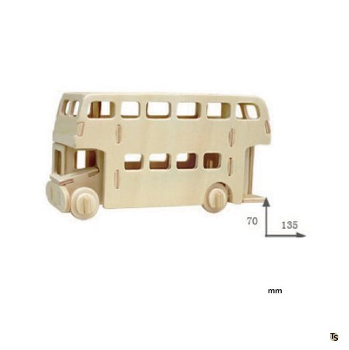 3D Bus Wooden Puzzel, Wooden Puzzel