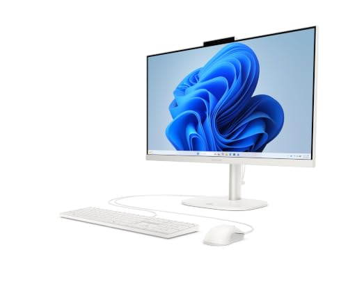 Image of HP OmniStudio 24 inch Full HD All-in-One Desktop Computer | Intel Quad-Core CPU | 8GB DDR5 RAM, 640 Storage(128GB SSD+512GB External) | WiFi 6, Bluetooth 5.4, Keyboard & Mouse, Windows 11