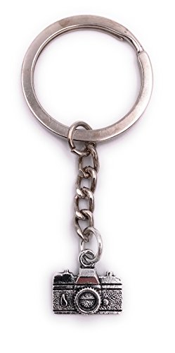 H-Customs Camma della macchina fotografica 3 metallo d'argento del pendente dell'anello chiave