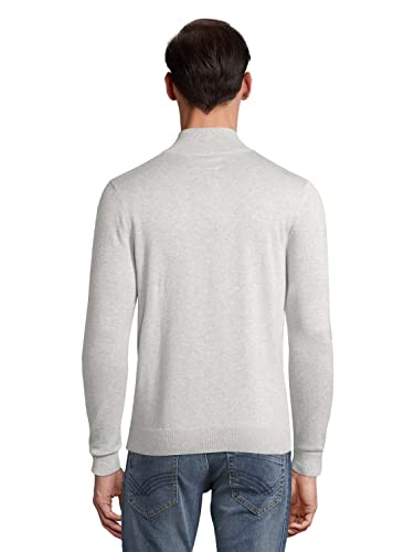 TOM TAILOR Hommes Troyer Pull en tricot 1030707, 14427 - Light Soft Grey Melange, XL - Image 3