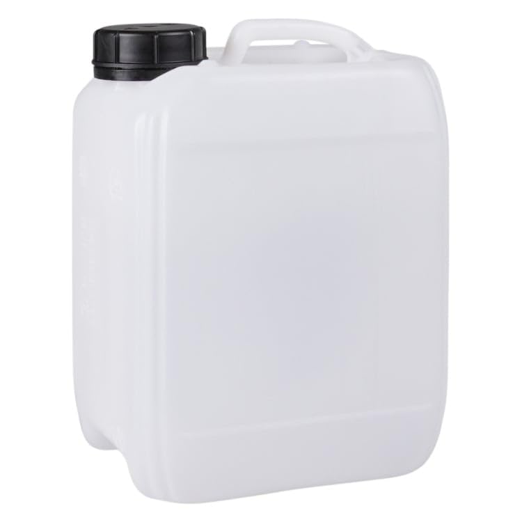 Jerrycanshop - Bidon empilable UN de 5 L - Bidon pour carburant, bidon pour eau, bidon pour essence - Plastique (HDPE) - Bidon DIN51 5L - Sans BPA - Naturel