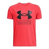 Under Armour Boys Tech Hybrid Print Short Sleeve T Shirt, (713) Racer Red/Anthracite/Cardinal, Large