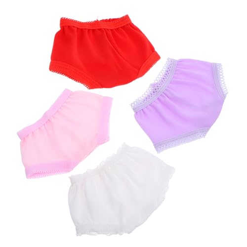 PERSELOSO 4stücke Teiliges Puppenunterwäsche Aus Weichem Wiederverwendbarem Material Farbenfrohe Panties Puppen Bequemes An Ausziehen Zubehör Für Puppenzubehör Und Pretend Play Toys