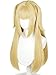 MisaAmane Cosplay Wig Long Blonde Anime Ponytail Wigs with Bangs 27.5'' Light Golden Pigtails Gothic Wigs for Halloween Party Daily