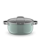 WMF Fusiontec Mineral Pro, Bratentopf mit Deckel 24 cm, langlebiges, kratzfestes Material, Topf Induktion, für alle Herdarten geeignet, Made in Germany, Eucalyptus Haze, 0519785290