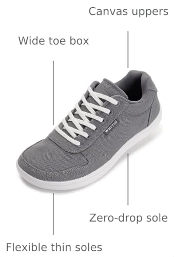 Image of WHITIN Wide Toe Box Barefoot Sneakers for Women | Lightweight Canvas Minimalist Shoes