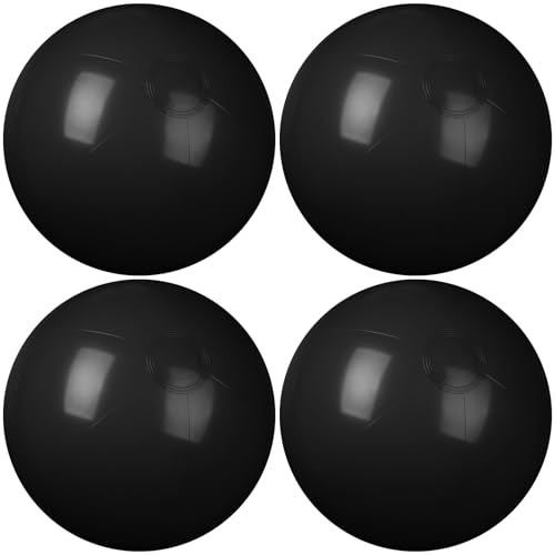 kymqlyw 4 Pcs Inflatable Beach Ball 20 inch Swimming Pool Balls Summer Outdoor Decor Ball Ornaments Floatable Ball for Swimming Pool Birthday Party Supplies (Black)