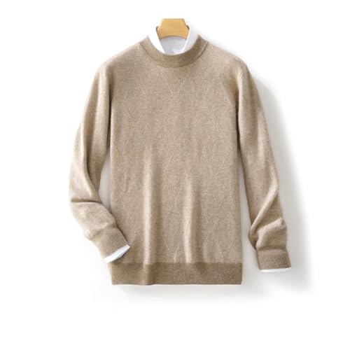Men's Round Neck Diamond Color Blocking Pullover Winter Solid Wool Knitted Sweater Casual Thickened Top3