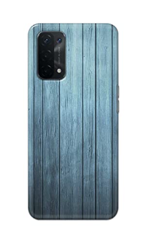 Image of Printed Hard Back Cover Case for Oppo A54 5G | Oppo A74 5G | Oppo A93 5G | Oppo A93s 5G Back Cover (Wooden Blue) -1302