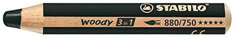 3 lápices STABILO Woody 3 en 1 con talento Jumbo - Negro (880750)