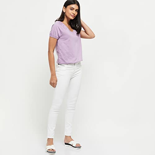 Image of Max Women Solid V-Neck T-Shirt