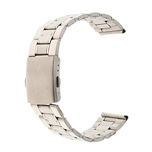 Image of Men Watch Band Solid Stainless Steel Strap Silver Folded Clasp 20mm