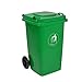 LSHWHT HeWHui Grande Cestino, 100 Litri Addensare rifiuti di plastica con Coperchio Street Park all'aperto a rotelle Cestino Cestini per la Carta (Color : Green, Size : 100L)