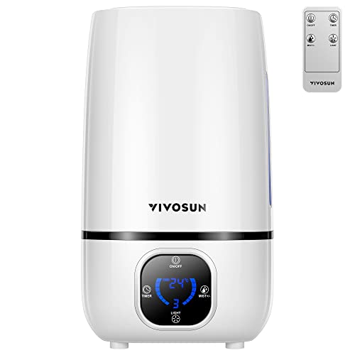 VIVOSUN 4L Cool Mist Humidifier with Remote Control for Bedroom, Plants, Baby, Dry Skin