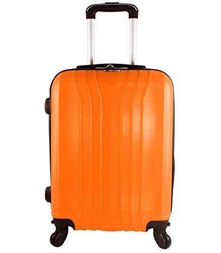 Maleta de Viaje Cabina 45L para Equipaje de Mano Ligera y Rígida ABS de 4 Ruedas 55x38x20cm (117 Naranja)