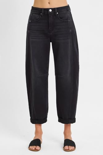 SALT TREE Risen Jeans - High Rise Cuffed Barrel Jeans3