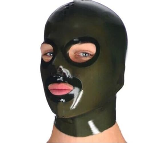 Máscara de cabeza en látex para juegos de rol y BDSM
