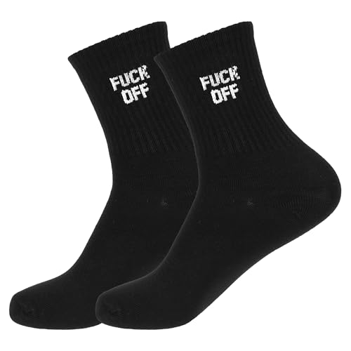 Show off Funny Colorful Novelty Socks ，Gag Christmas Gifts for Men and Women New Year, Black, Large