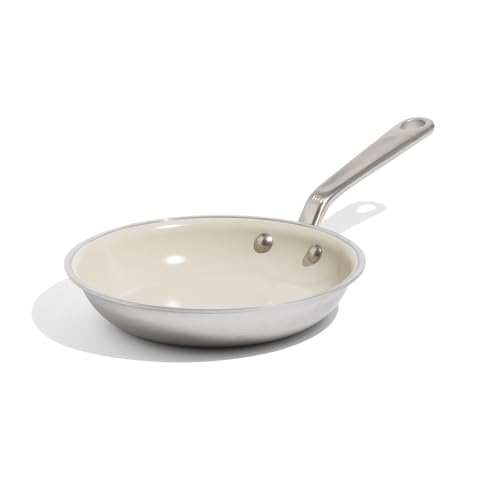 Made In Cookware - 8" Ceramic Non Stick Frying Pan (Stainless Handle) - 5-Ply Stainless Clad with Stay-Cool Handle - Professional Cookware - Induction Compatible