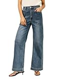 EVALESS Baggy Jeans for Women Trendy High Waisted Wide Leg Strech Denim Pants Prussian Blue Size 12