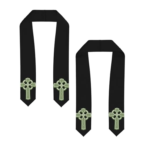 Celtic Cross Happy St. Patrick'S Day Shawl 36in×5.1in Graduate Honor Stole，Unisex Graduation Gifts2