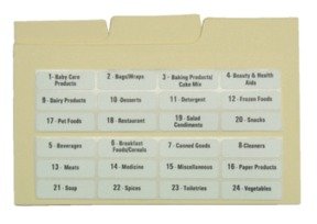 Coupon Organizer Divider Index Cards 125 LB Stock 24ea