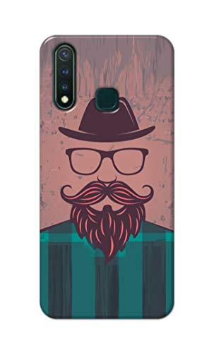 Image of PRINTFIDAA Man Icon with Beard Shirt Hipster Printed Designer Hard Case for Vivo Y19 / Vivo U3 (6.53 inch) Back Cover -(e) RPM1001
