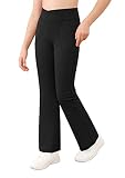 Girls Flare Leggings V Cross High Waist Soft Stretchy Full Length Yoga Bootcut Athletic Pants with P